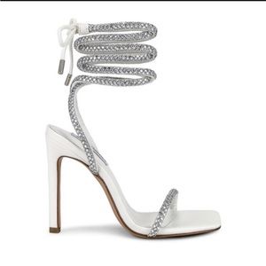Steve Madden Uplift white rhinestone heels- size 6.5